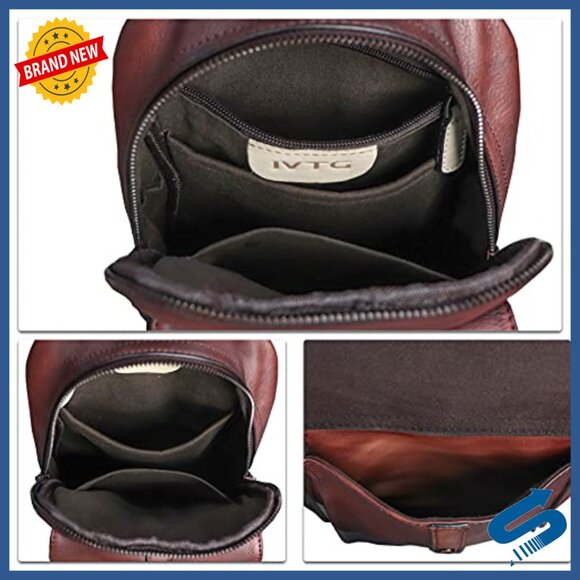 Genuine Leather Crossbody Backpack Daypack Vintage Retro Casual Hiking